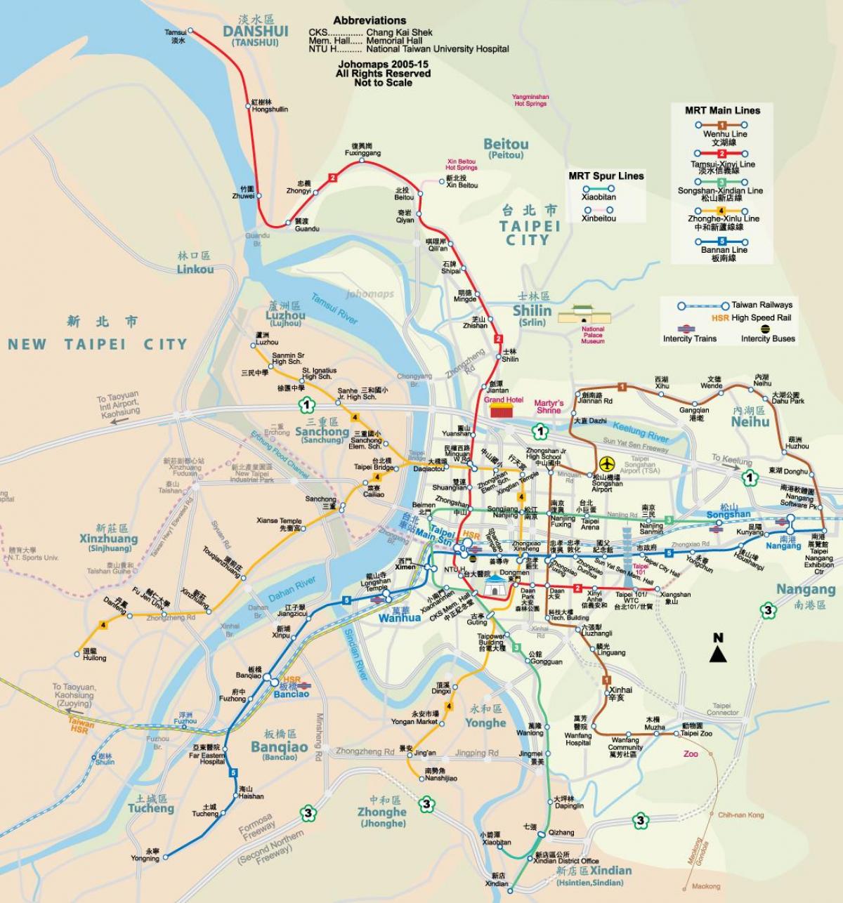 تائی پے شہر کے نقشے