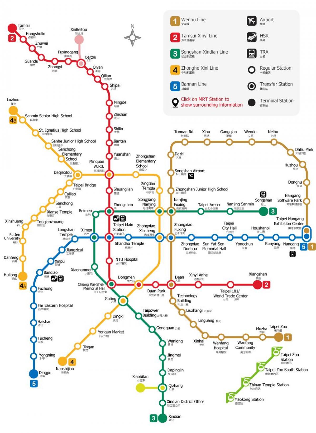 تائی پے ریلوے اسٹیشن کا نقشہ