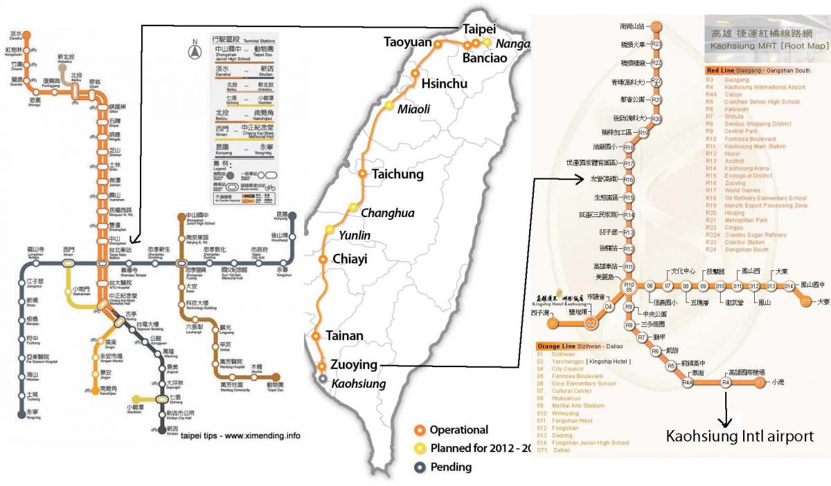 نقشہ کے تائی پے ہائی سپیڈ ریل سٹیشن