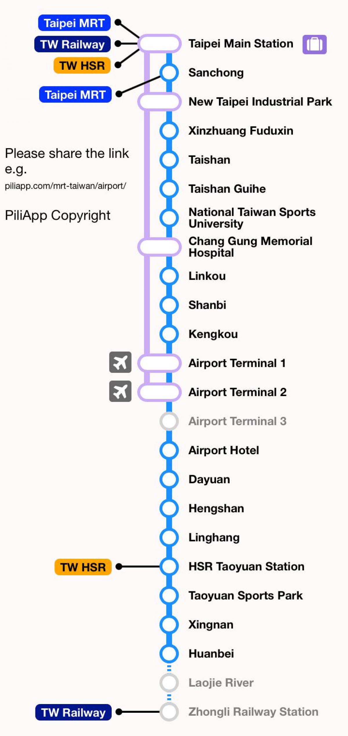 تائی پے mrt نقشہ تاویووان ہوائی اڈے