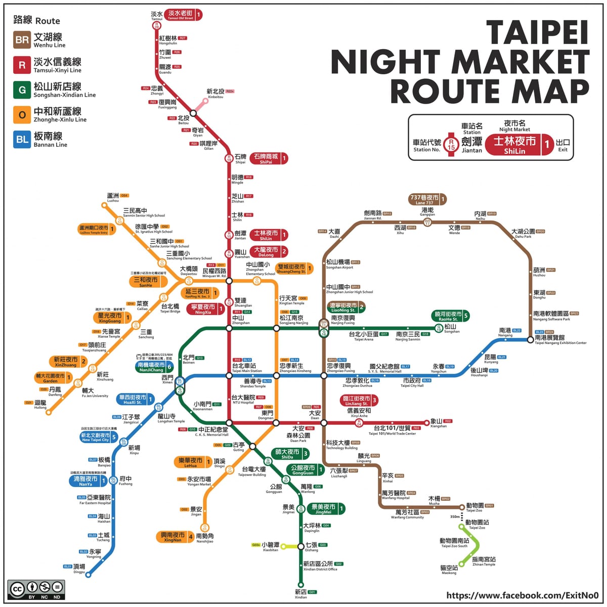 نقشہ کے تائی پے رات مارکیٹوں