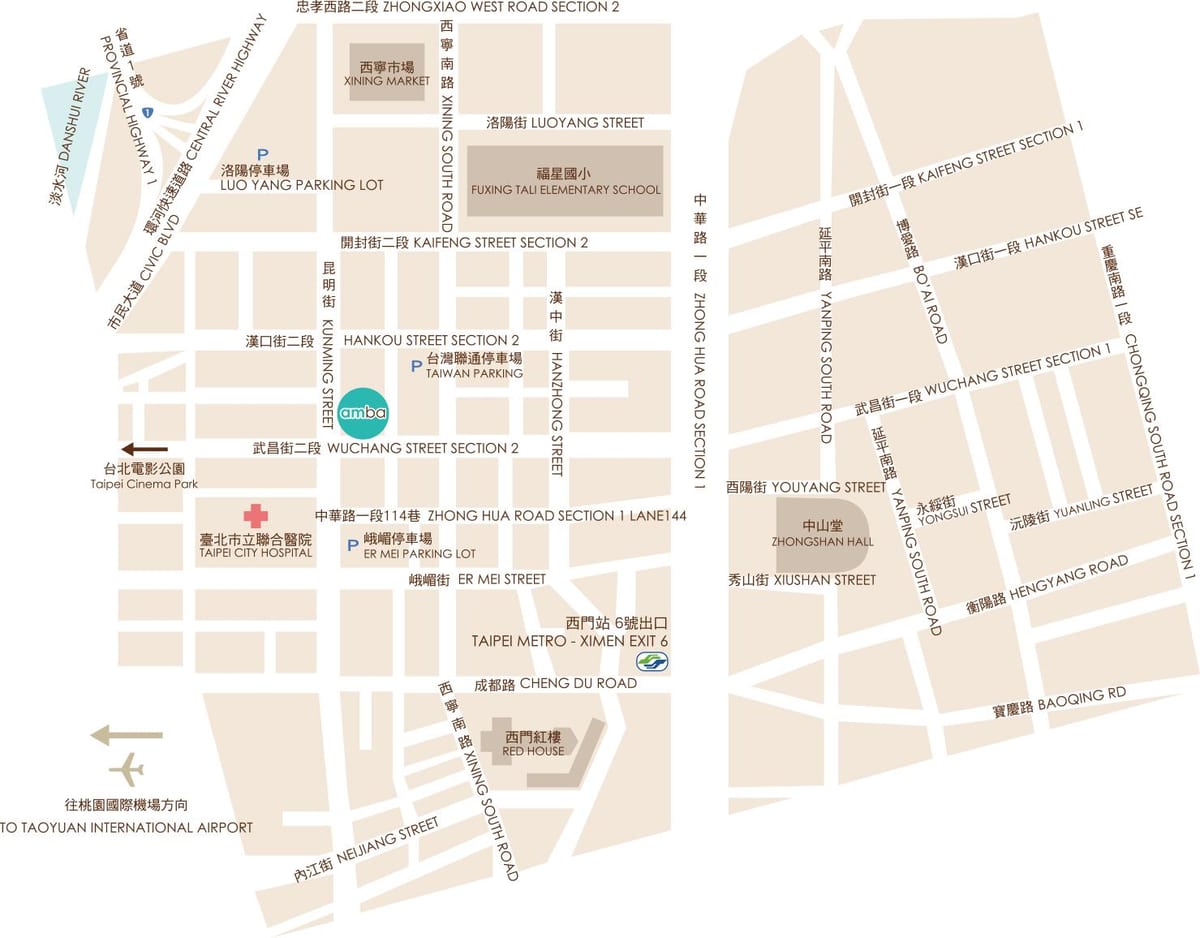 تائی پے ximending نقشہ